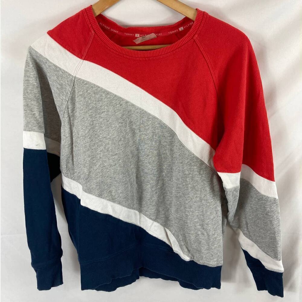 Tommy Hilfiger Sport Crewneck Stripe Sweatshirt Size Medium